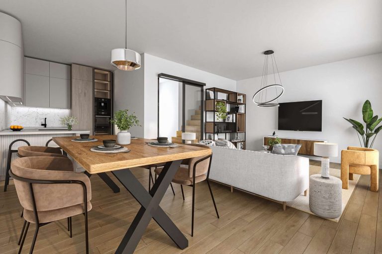 Visualisierung Wohn- Essbereich